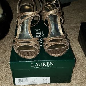 Ralph Lauren Stappy Tan Heels